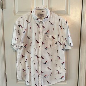 Original Penguin White Shirt with Colorful Bird Print